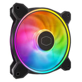 Cooler Master MasterFan MF120 Halo2 ARGB PWM 120mm Case Fan, Dual Loop Lighting, 0-2050 RPM, Rifle Bearing, Black