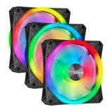 Corsair iCUE QL120 3 ventiladores de caja PWM RGB de 12 cm, 34 LED ARGB, rodamiento hidráulico, núcleo de nodo de iluminación incluido