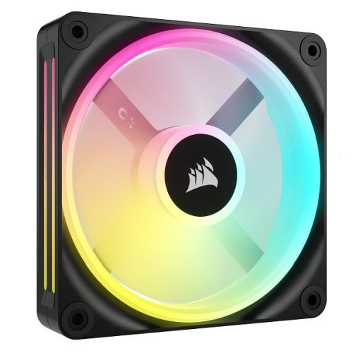 Corsair iCUE LINK QX120 120mm PWM RGB Case Fan, 34 RGB LEDs, Magnetic Dome Bearing, 2400 RPM, Black, Single Fan Expansion Kit