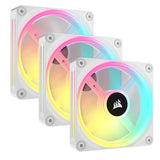 Corsair iCUE LINK QX120 120mm PWM RGB Case Fans (3 Pack), 34 RGB LEDs, Magnetic Dome Bearing, 2400 RPM, iCUE LINK Hub Included, White