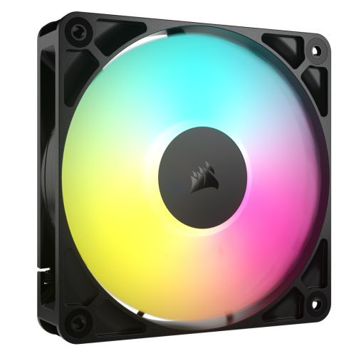 Corsair RS120 ARGB PWM 120mm Case Fan, Magnetic Dome Bearing, Daisy-Chain 4-Pin, 2100 RPM, AirGuide Tech, Black