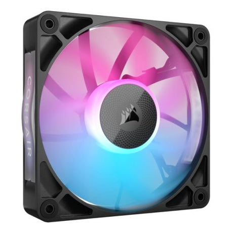 Corsair iCUE LINK RX120 RGB 120mm PWM Case Fan, 8 ARGB LEDs, Magnetic Dome Bearing, 2100 RPM, Black, Single Fan Expansion Kit
