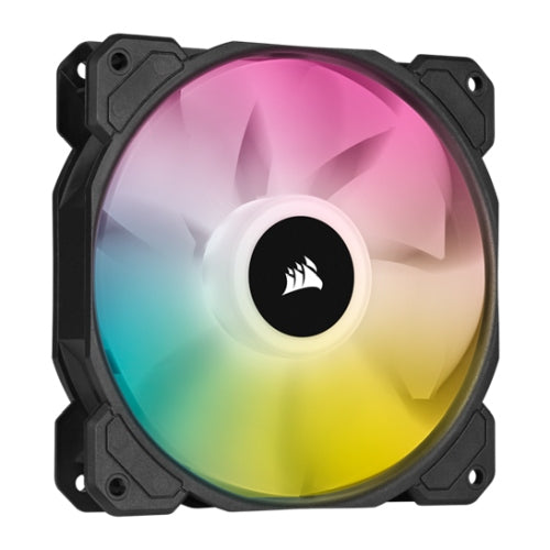 Corsair iCUE SP120 ELITE Performance Ventilador de caja RGB PWM de 12 cm, 8 LED ARGB, rodamiento hidráulico, paquete de expansión de un solo ventilador