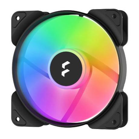 Fractal Design Aspect 12 120mm RGB PWM Case Fan, Rifle Bearing, Supports Chaining, Aerodynamic Stator Struts, 500-2000 RPM, Black Frame