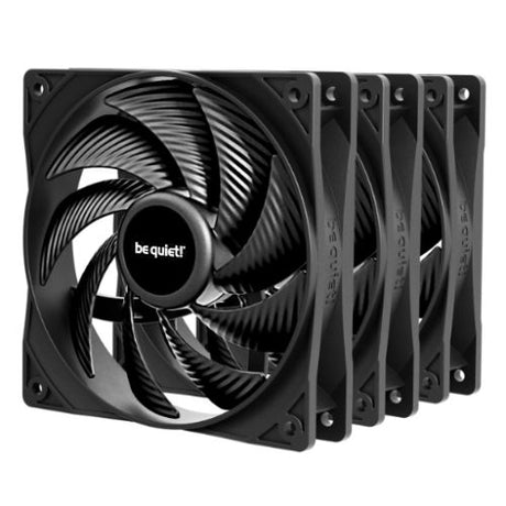 Be Quiet! BL140 Pure Wings 3 PWM High Speed 120mm Case Fans (3 Pack), Rifle Bearing, 2100 RPM, Black