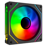 Vida Infinity02 12cm ARGB PWM Case Fan, Hydraulic Bearing, Infinity Mirror Effect on Centre & Sides, 800-1800 RPM, Black