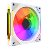 Vida Infinity02 120mm ARGB PWM Case Fan, Hydraulic Bearing, Infinity Mirror Effect on Centre & Sides, 800-1800 RPM, White