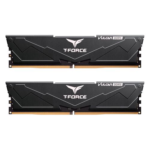 Team T-Force Vulcan 32GB Kit (2 x 16GB), DDR5, 6400MHz (PC5-51200), CL40, ECC, AMD EXPO & Intel XMP 3.0, PMIC, DIMM Memory, Black