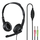 Hama (HS-P150) Ultra-lightweight Headset with Boom Microphone, 3.5mm Jack, Padded Ear Pads, Inline Controls