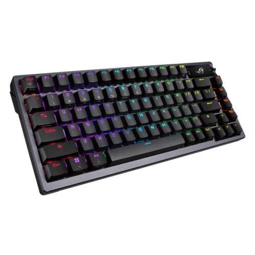 Asus ROG AZOTH Compact 75% Mechanical RGB Gaming Keyboard, Wireless/Btooth/USB, Hot-Swap ROG NX Snow Switches, OLED Display, Control Knob, Mac Support, Black