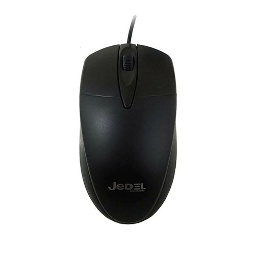 Jedel (CP72) Ratón óptico con cable, 1000 DPI, USB, negro