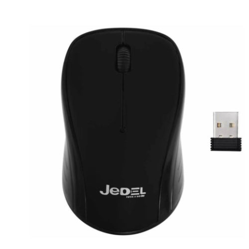 Jedel W920 Ratón Óptico Inalámbrico, 1600 DPI, Nano USB, 3 Botones, Negro