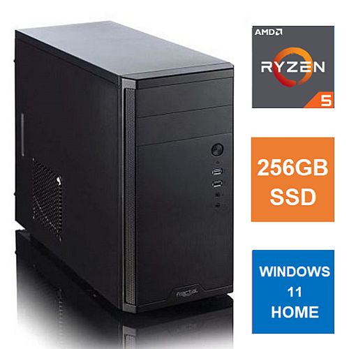 Spire MATX Tower PC, Fractal Core 1100 Case, Ryzen 5 5600G, 8GB 3200MHz, 256GB SSD, Bequiet 550W, No Optical, KB & Mouse, Windows 11 Home