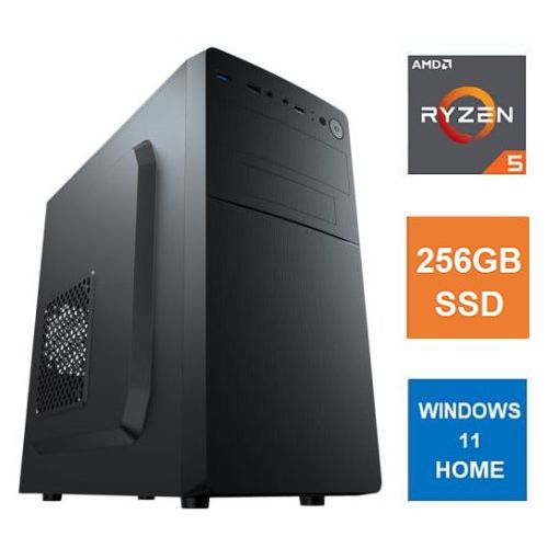 Spire MATX Tower PC, Vida Business Case, Ryzen 5 5600G, 8GB 3200MHz, 256GB SSD, Bequiet 550W, No Optical, KB & Mouse, Windows 11 Home