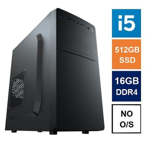 Spire MATX Tower PC, Vida Business Case, i5-12400, 16GB 3200MHz, 512GB SSD, Corsair 550W, No Optical, KB & Mouse, No Operating System