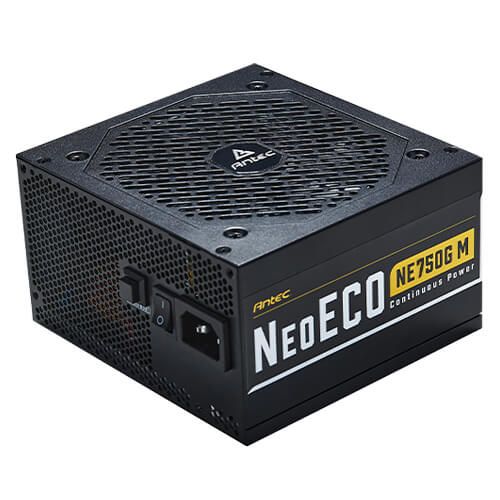 Fuente de alimentación Antec NeoECO Gold de 750 W, totalmente modular, ventilador dinámico de fluidos, 80+ Gold, PhaseWave LLC + CC a CC, modo cero RPM