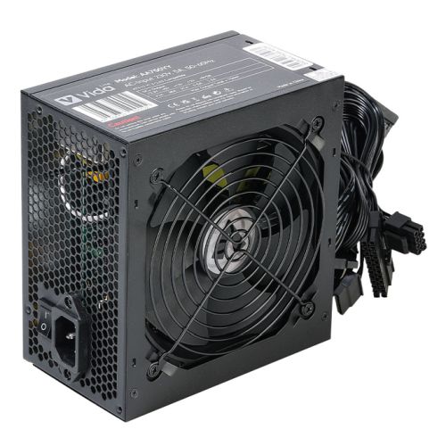 Vida Lite 750W ATX PSU, Fluid Dynamic Ultra-Quiet Fan, PCIe, Flat Black Cables, Power Lead Not Included, Black