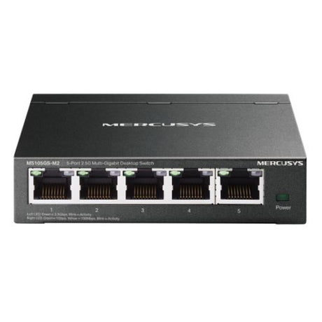 Mercusys (MS105GS-M2) 5-Port 2.5G Multi-Gigabit Desktop Switch, 5x 2.5G Ports, Fanless, Metal Casing