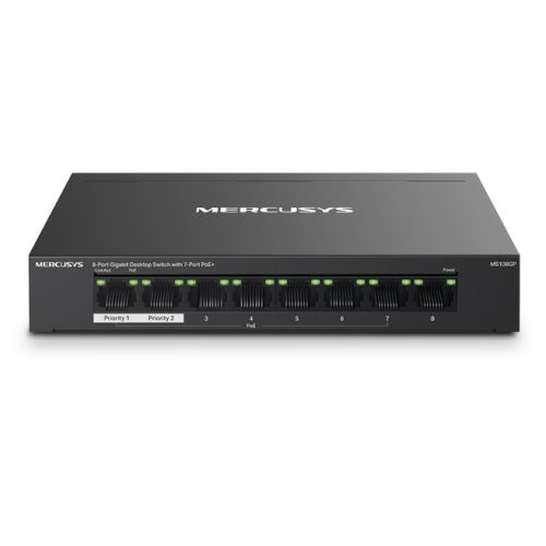 Mercusys (MS108GP) 8-Port Gigabit Desktop Switch with 7-Port PoE+, Steel Case