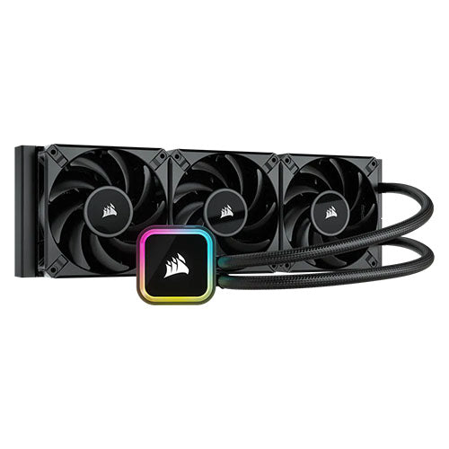 Corsair iCUE H150i RGB ELITE Refroidisseur de processeur liquide 360 ​​mm, tête de pompe RGB, 3 ventilateurs AF ELITE PWM de 12 cm