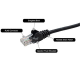 connektgear 20m RJ45 CAT5e UTP Stranded Flush Moulded Network Cable - 24AWG - Black