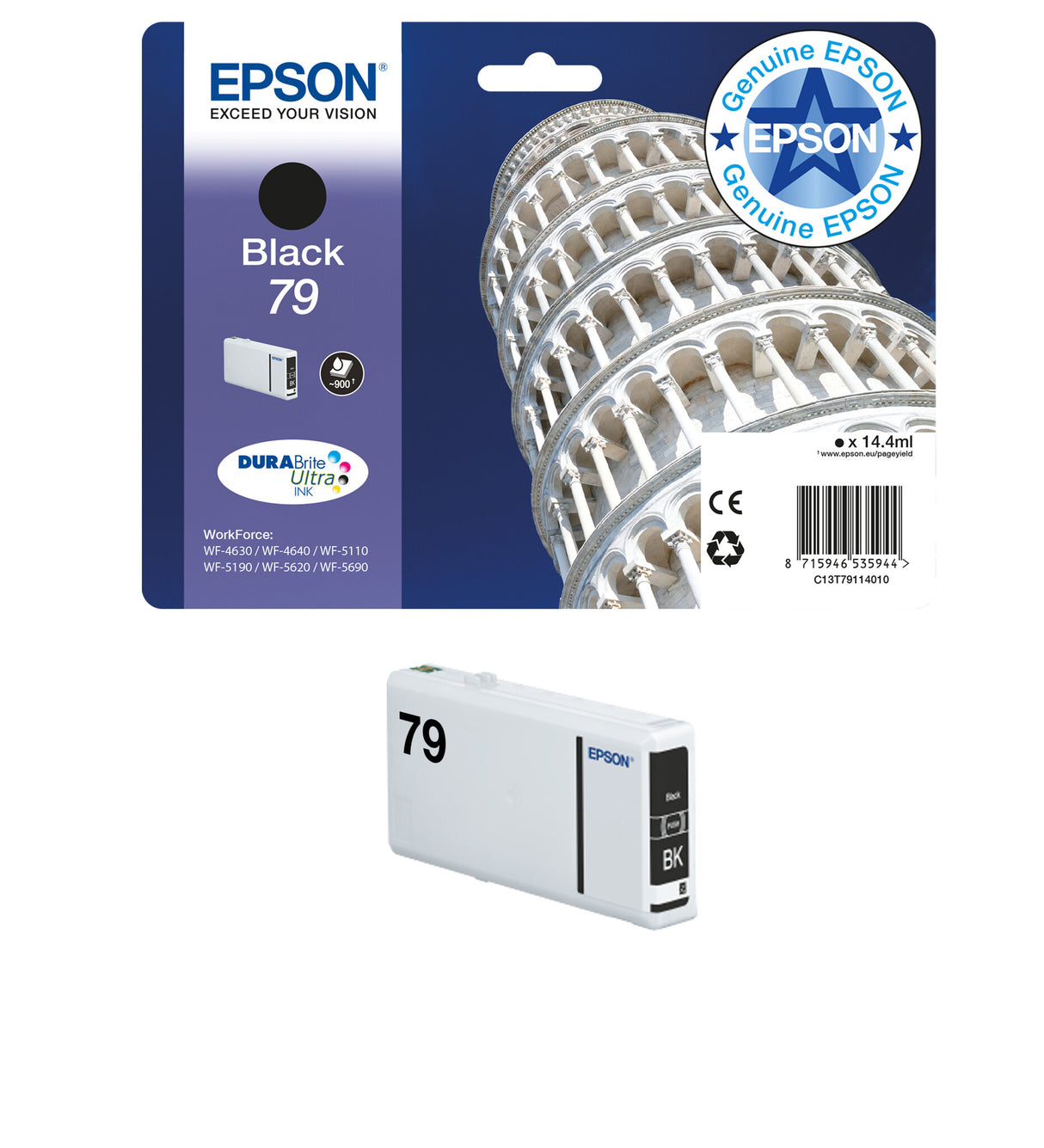 Epson Tower of Pisa Singlepack Black 79XL DURABrite Ultra Ink
