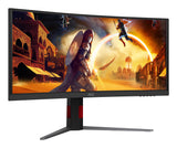 AOC G4 CU34G4CA computer monitor 86.4 cm (34") 3440 x 1440 pixels Wide Quad HD Black, Red