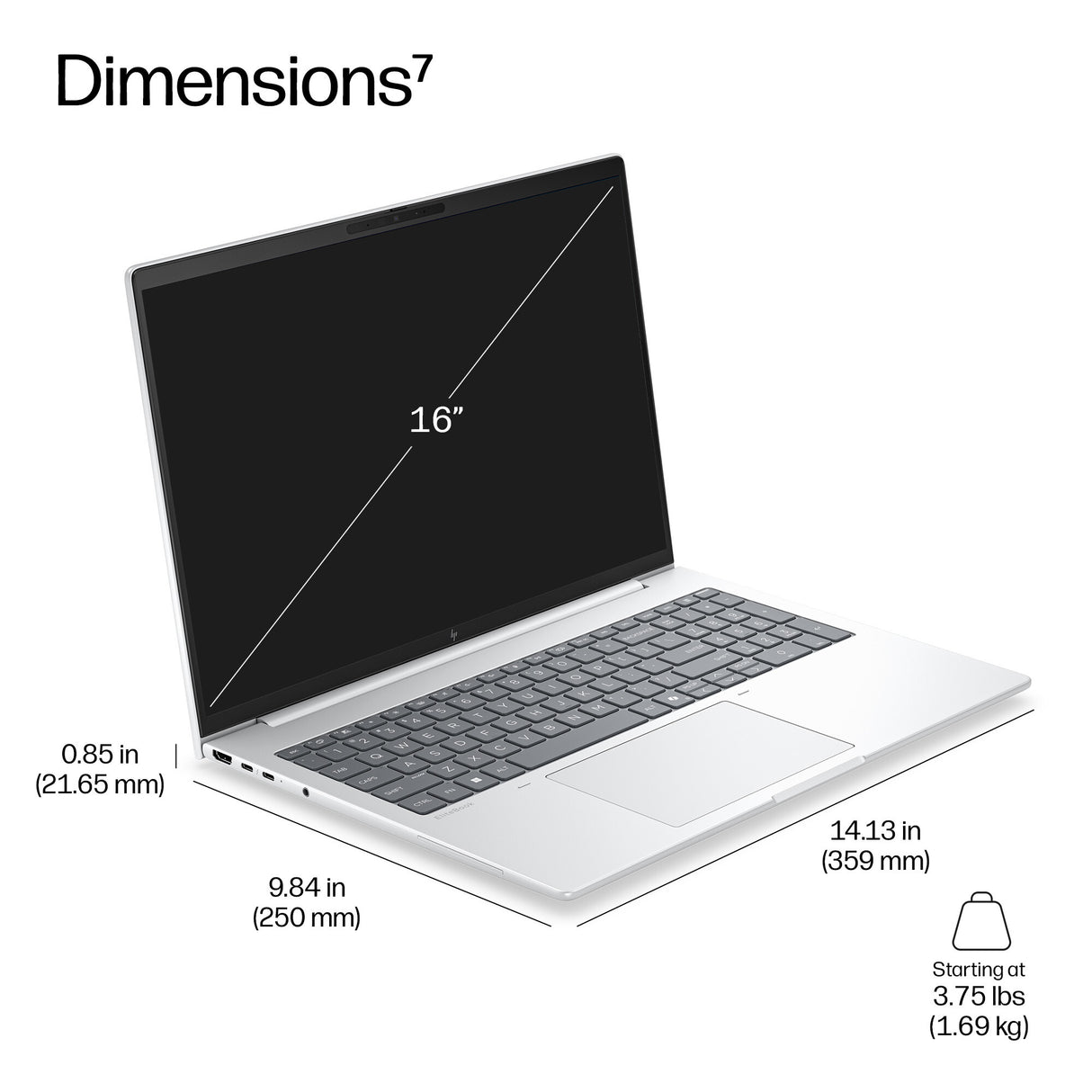 HP EliteBook 8 G2i 16 inch Notebook Next Gen AI PC Wolf Pro Security Edition Copilot+ PC Intel Core Ultra 7 365 Laptop 40.6 cm (16") WUXGA 16 GB DDR5-SDRAM 512 GB SSD Wi-Fi 7 (802.11be) Windows 11 Pro Silver