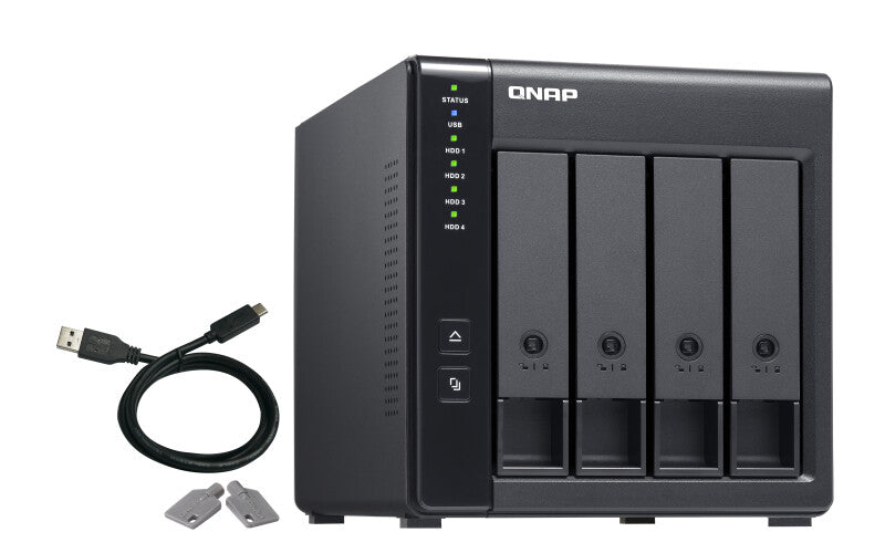 QNAP TR-004 8TB 4x2TB Seagate IronWolf 4 Bay NAS Desktop HDD/SSD enclosure Black 2.5/3.5"