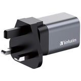 Verbatim GNC-35 GaN Charger 35W with 1 x USB-C PD 35W / 1 x USB-A QC 3.0 (EU/UK/US)
