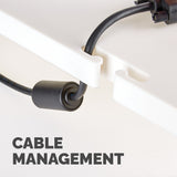 Fellowes Computer Monitor Stand with 3 Height Adjustments - Standard Monitor Riser with Cable Management - Ergonomic Adjustable Monitor Stand for Computers - Max Weight 27KG/Max Size 21" - Platinum