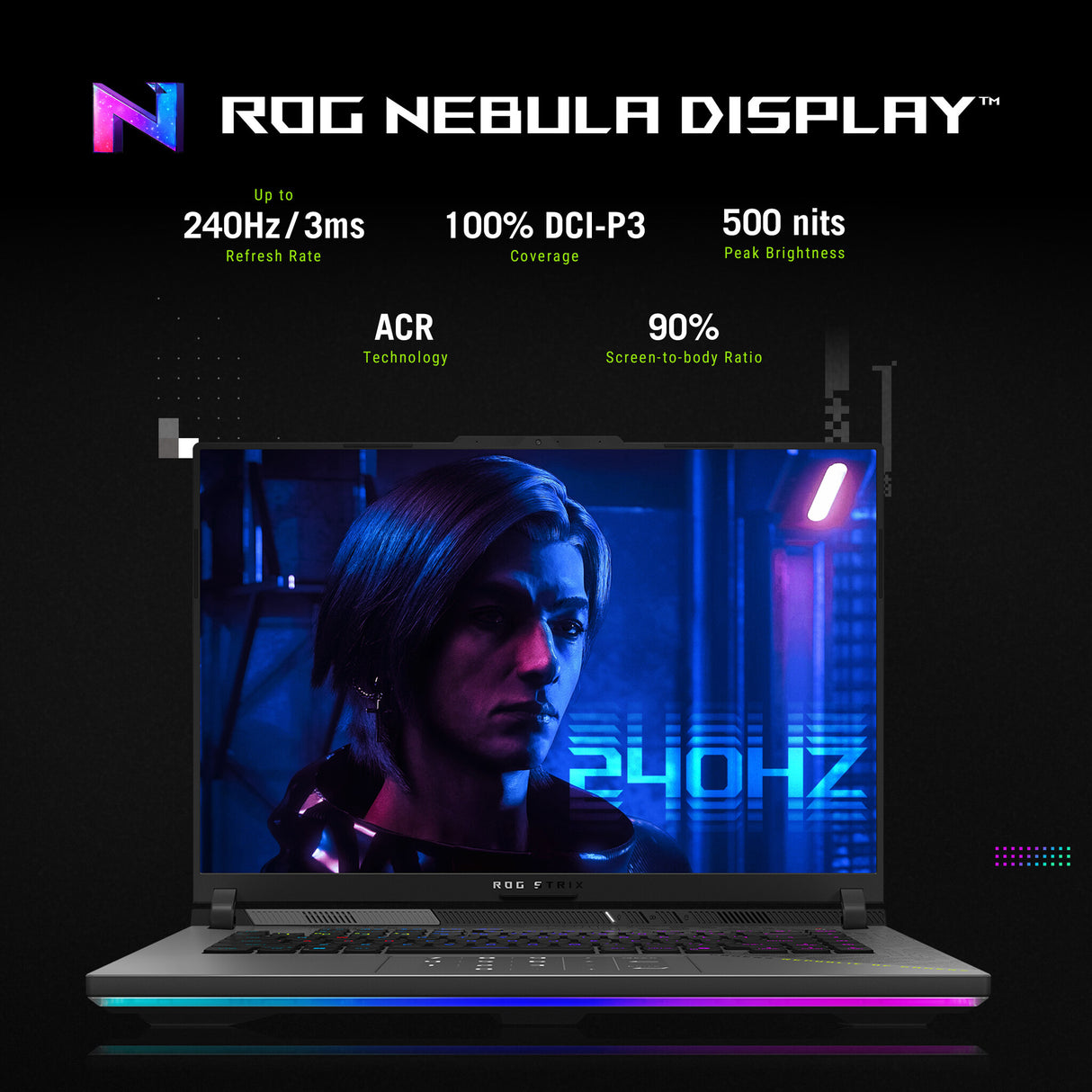 ASUS ROG Strix G16 G614PR-RV003W Copilot+ PC AMD Ryzen™ 9 7940HX Laptop 40.6 cm (16") WUXGA 32 GB DDR5-SDRAM 1 TB SSD NVIDIA GeForce RTX 5070 Ti Wi-Fi 6E (802.11ax) Windows 11 Home UK English Black, Grey