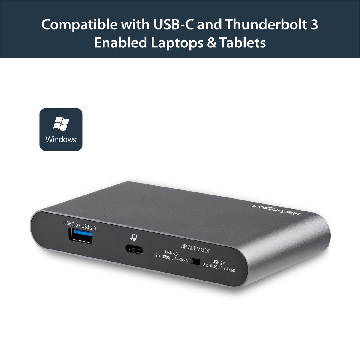 StarTech.com USB C Dock - 4K Dual Monitor DisplayPort - Mini Laptop Docking Station - 100W Power Delivery Passthrough - GbE, 2-Port USB-A Hub - USB Type-C Multiport Adapter - 3.3' Cable