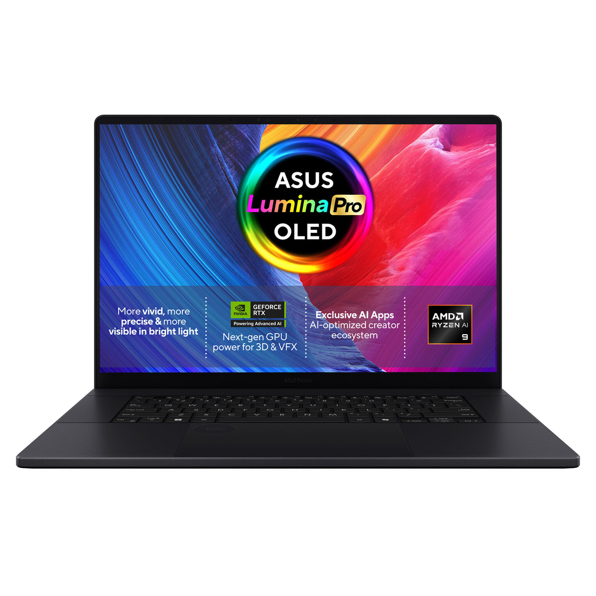 ASUS ProArt P16 H7606GM-SR010W AMD Ryzen AI 9 465 Laptop 40.6 cm (16") Touchscreen 3K 16 GB LPDDR5x-SDRAM 1 TB SSD NVIDIA® GeForce RTX™ 5060 Laptop GPU Wi-Fi 7 (802.11be) Windows 11 Home Black