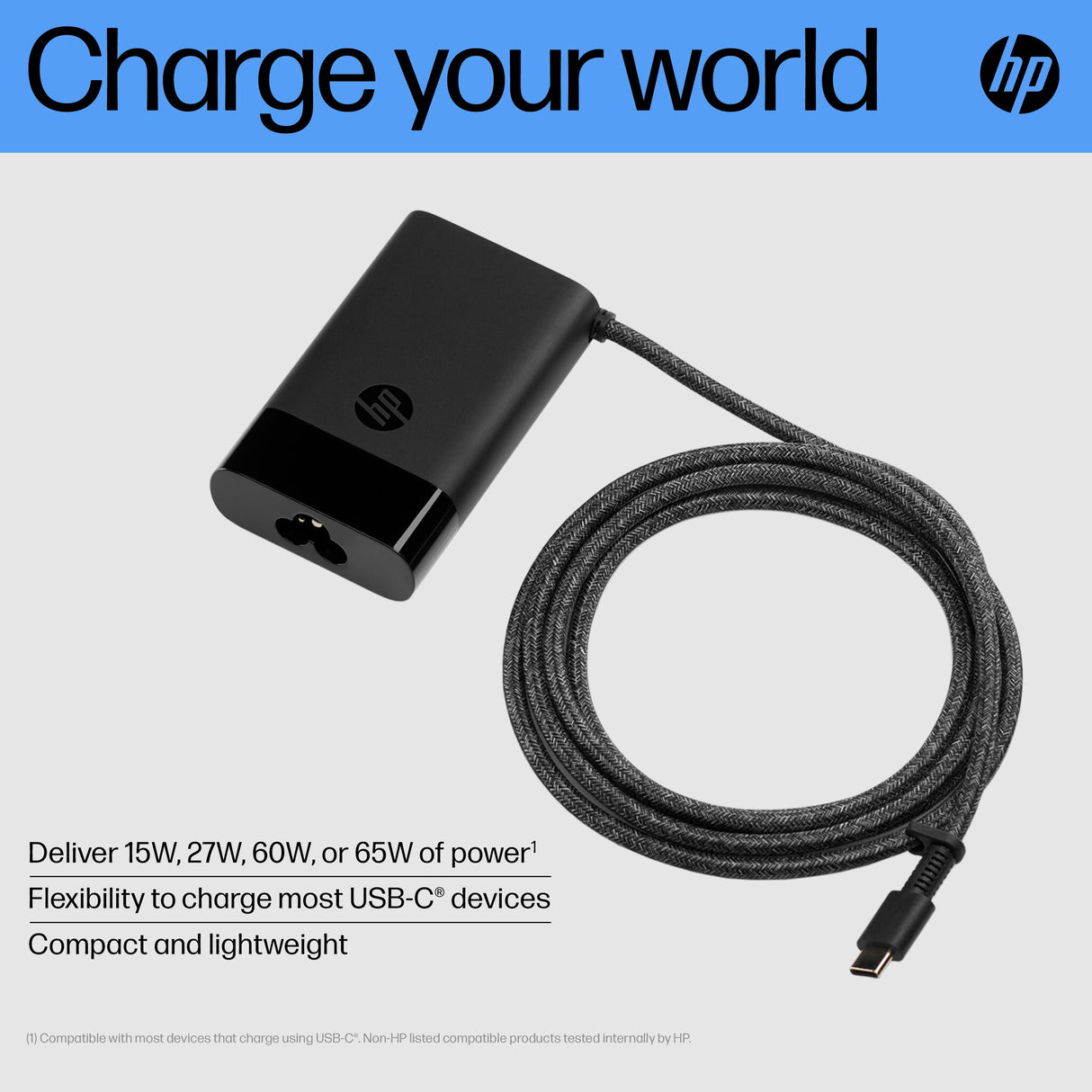 HP USB-C 65W Laptop Charger