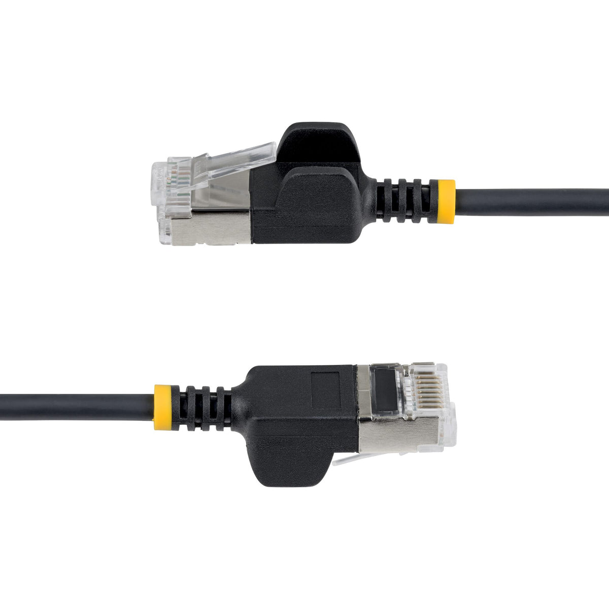 StarTech.com 30cm Black Ultra Slim Cat6A Ethernet Cable, Snagless, FTP, Pure Bare Copper Wire, 34AWG Slim RJ45 Network Patch Cord, Individually Tested