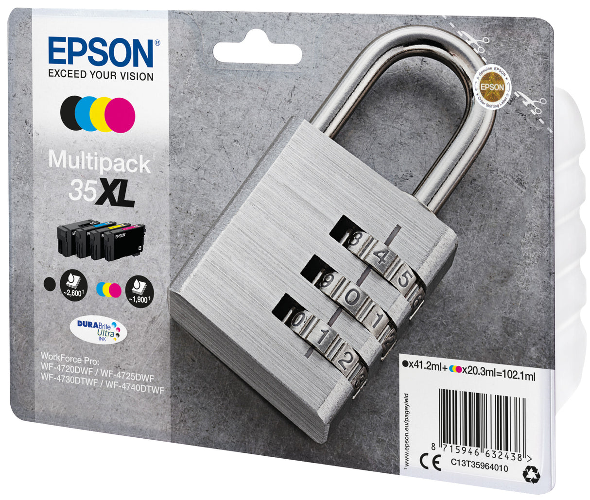 Epson Padlock Multipack 4-colours 35XL DURABrite Ultra Ink