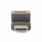 StarTech.com Down Angle HDMI 2.0 Adapter, Male to Female, Vertical 90-Degree Angled HDMI Port Saver, 4K 60Hz, High Speed HDMI Connector Extension, M/F