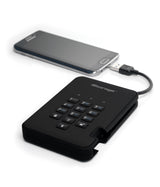 iStorage diskAshur2 256-bit 16TB USB 3.2 secure encrypted solid-state drive - Black IS-DA2-256-SSD-16000-B