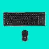 Logitech Wireless Combo MK270 keyboard Mouse included Home RF Wireless QWERTY US International Black, Silver