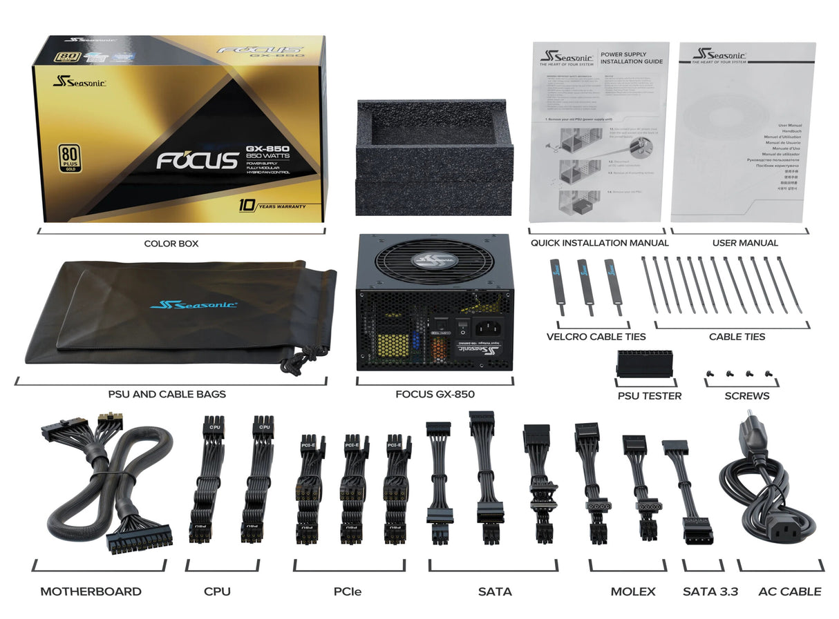 Seasonic Focus GX power supply unit 850 W 20+4 pin ATX ATX Black
