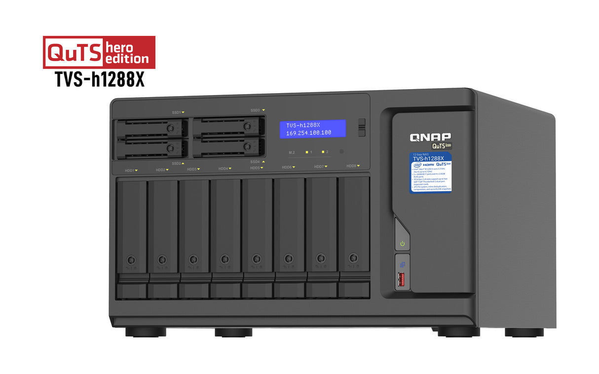 QNAP TVS-h1288X NAS Tower Ethernet LAN Black W-1250