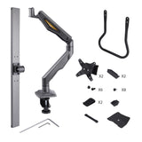 StarTech.com Desk Mount Dual Monitor Arm with Crossbar, Up To 27" Displays, VESA 75x75/100x100, Max 33lb/15kg, C-Clamp, Fully Articulating, Mechanical Spring, TAA