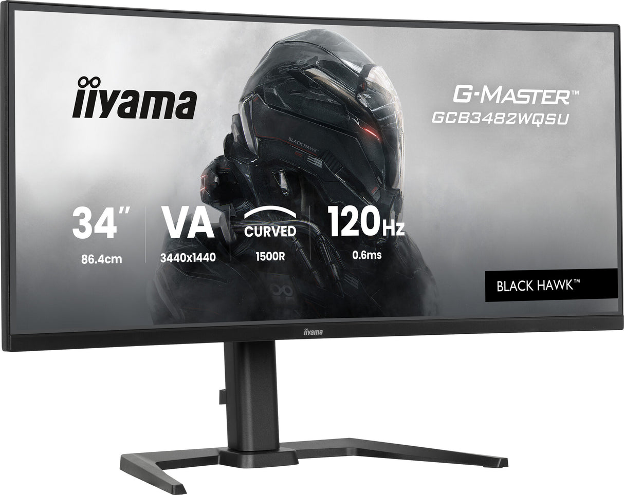 iiyama GCB3482WQSU-B1 computer monitor 86.4 cm (34") 3440 x 1440 pixels UltraWide Quad HD LED Black