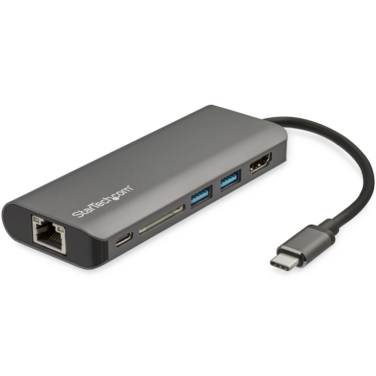 StarTech.com USB C Multiport Adapter - USB-C Travel Dock to 4K HDMI, 3x USB 3.0 Hub, SD/SDHC, GbE, 60W PD 3.0 Pass-Through - USB Type-C/Thunderbolt 3 - Replaces DKT30CSDHPD