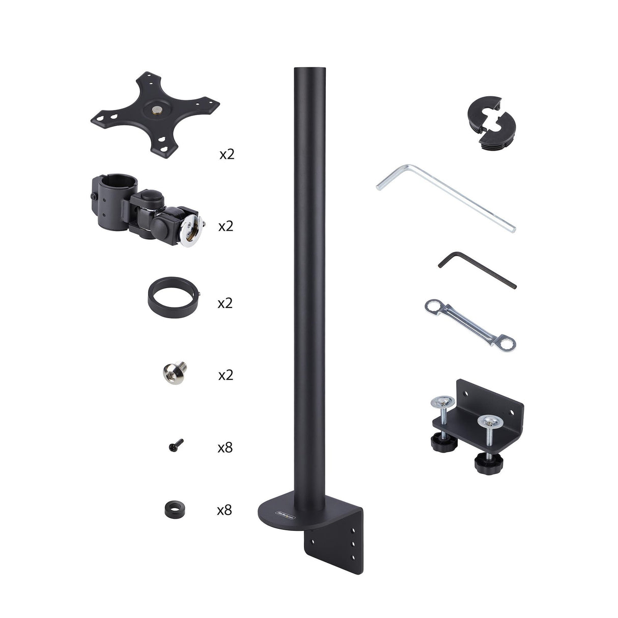 StarTech.com Desk Mount For 2x Vertically Stacked Monitors, Dual 49", Total 70lb (32kg), C-Clamp, Quick-Release VESA System, Widescreen 16:9/Ultrawide 32:9, TAA