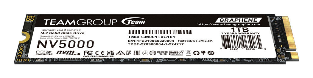 Team Group NV5000 1 TB M.2 PCI Express 4.0 NVMe 3D NAND