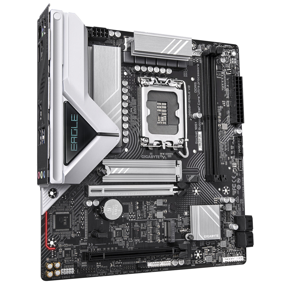 GIGABYTE B860M EAGLE V2 Motherboard - Intel Core Ultra Series CPUs, 6+1+2 Phases VRM, up to 9066MHz DDR5, 1xPCIe 5.0 + 1xPCIe 4.0 M.2, 2.5GbE LAN, USB 3.2 Gen 1