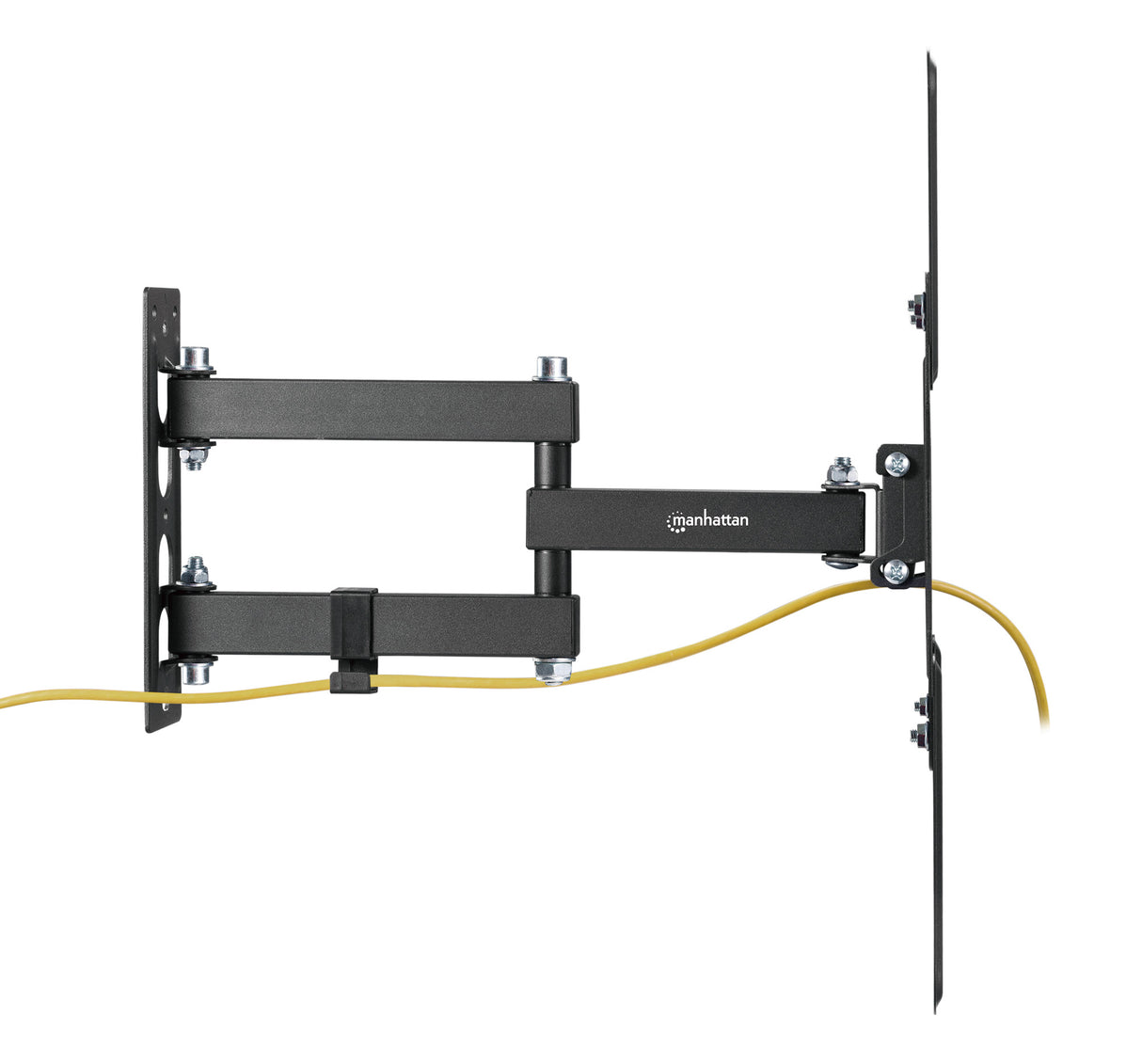 Manhattan Wall Mount for TV & Monitors (Full Motion), For screens 32" to 55", VESA compatability: all between 100x100mm and 400x400mm - check the dimensions of the four mounting holes on back of screen to ensure it fits, Max 30kg, Black, Bracket