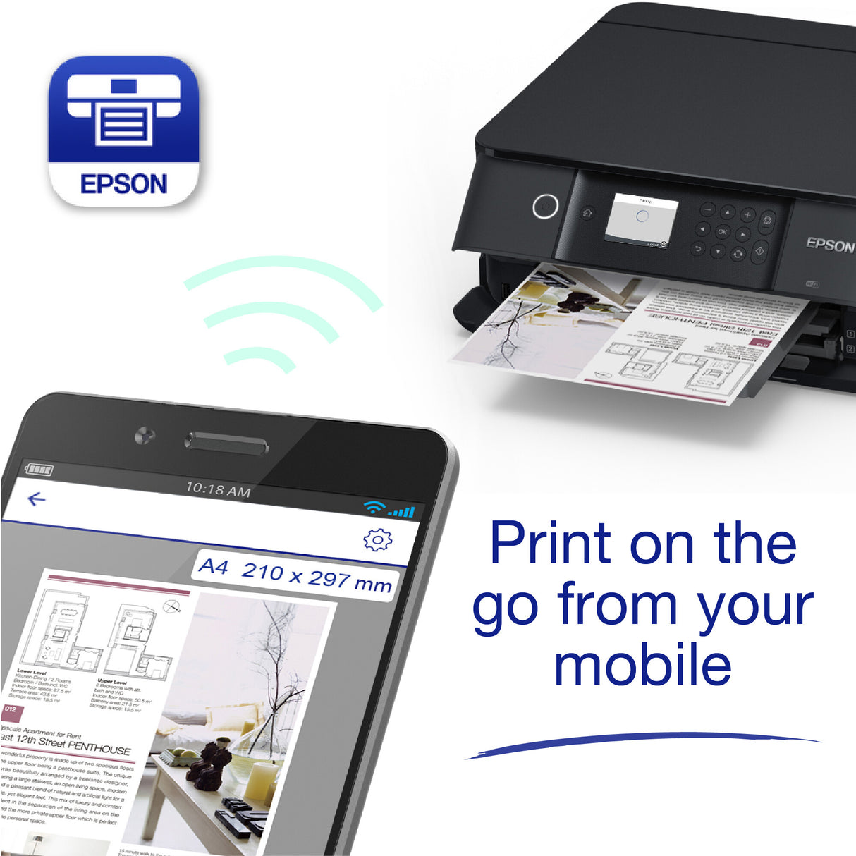 Epson Expression Premium XP-6100 C11CG97401 Imprimante à encre couleur, sans fil, tout-en-un, recto verso, écran tactile LCD 6,1 cm
